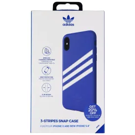 Adidas 3-Stripe Snap Case for Apple iPhone Xs and iPhone X - Blue and White