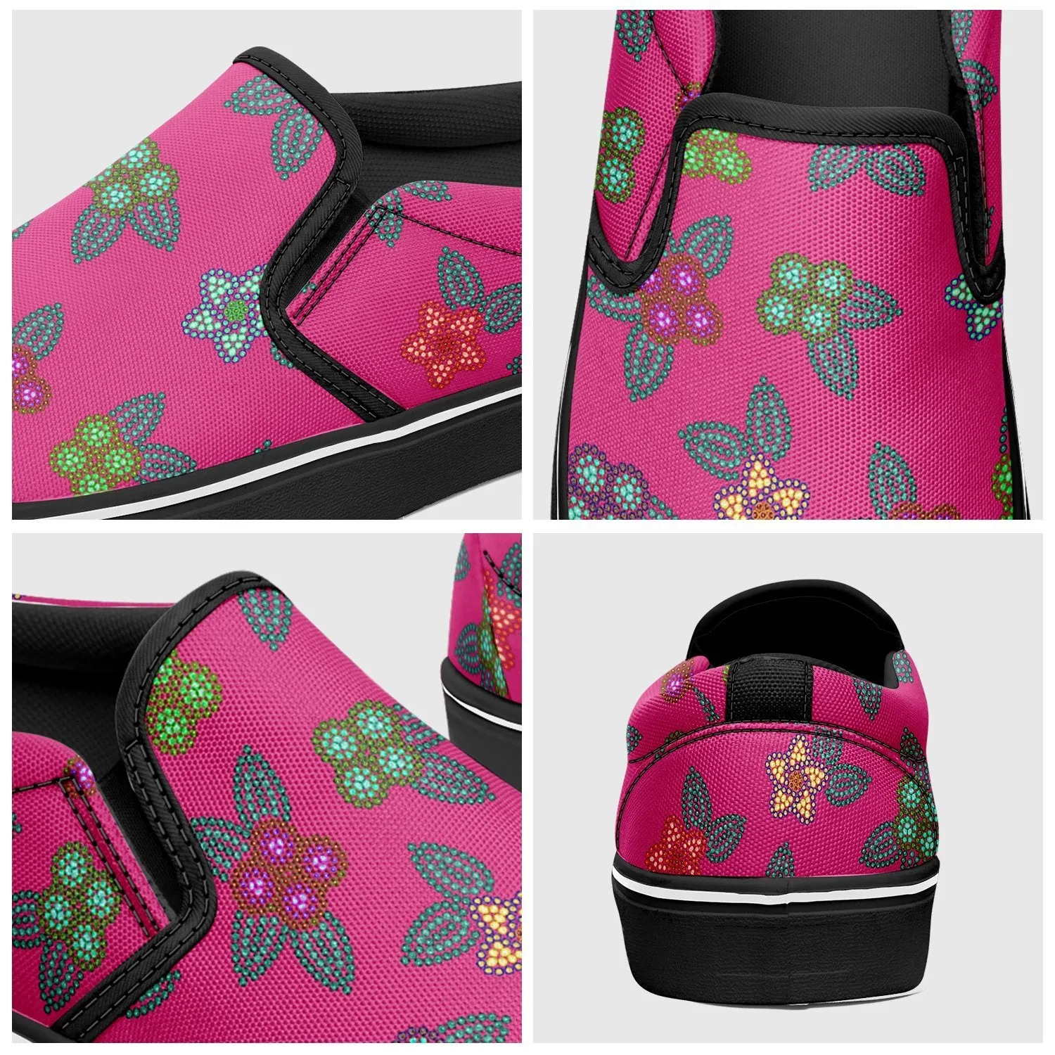 Berry Flowers Otoyimm Kid's Canvas Slip On Shoes