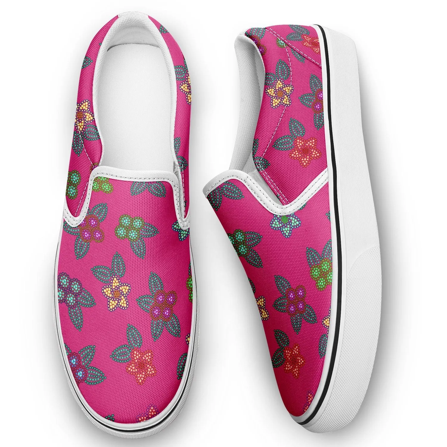 Berry Flowers Otoyimm Kid's Canvas Slip On Shoes