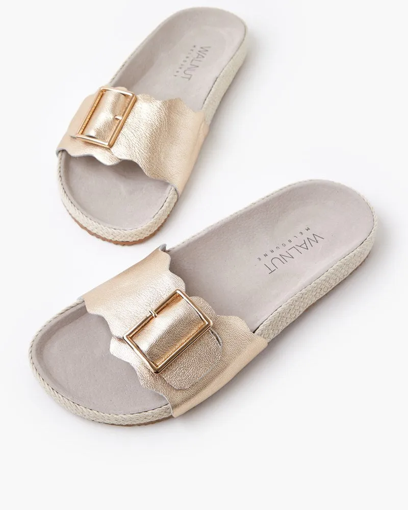 Bex Leather Slide - Platinum