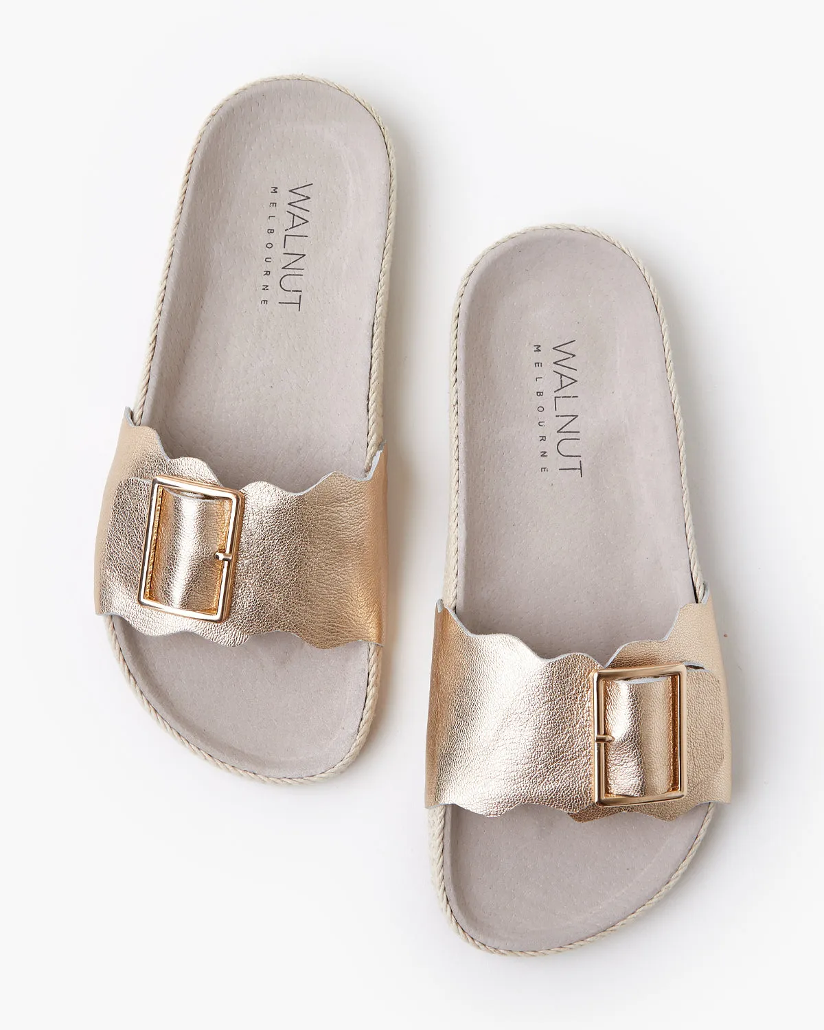 Bex Leather Slide - Platinum