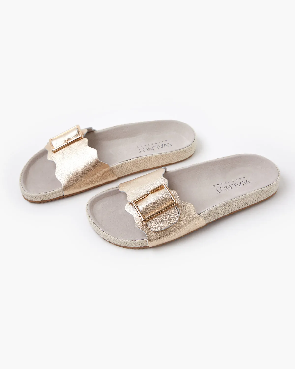 Bex Leather Slide - Platinum