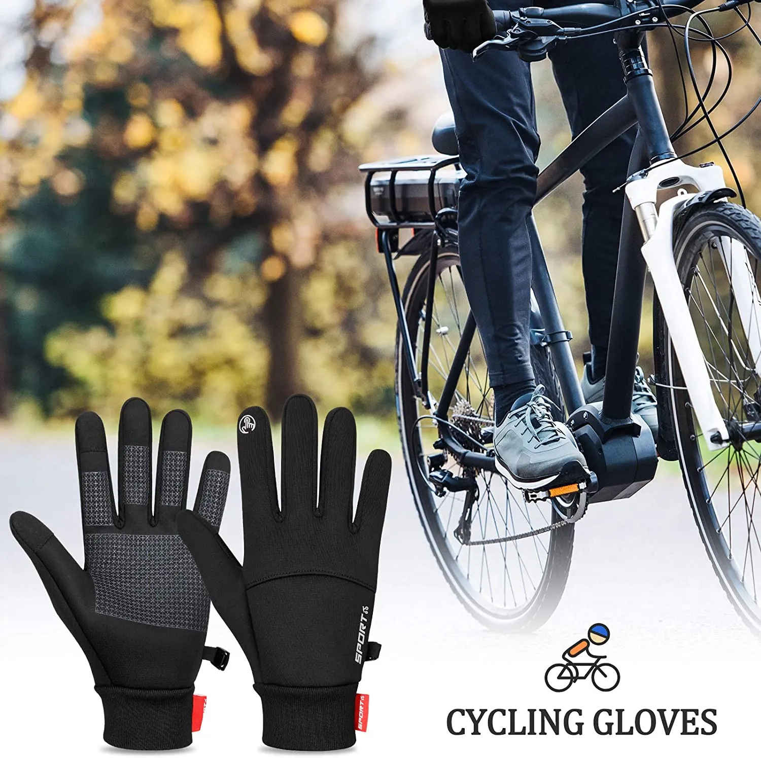 Cevapro Winter Gloves Touch Screen Gloves Cold Weather Warm Gloves for Hiking Running Cycling Climbing