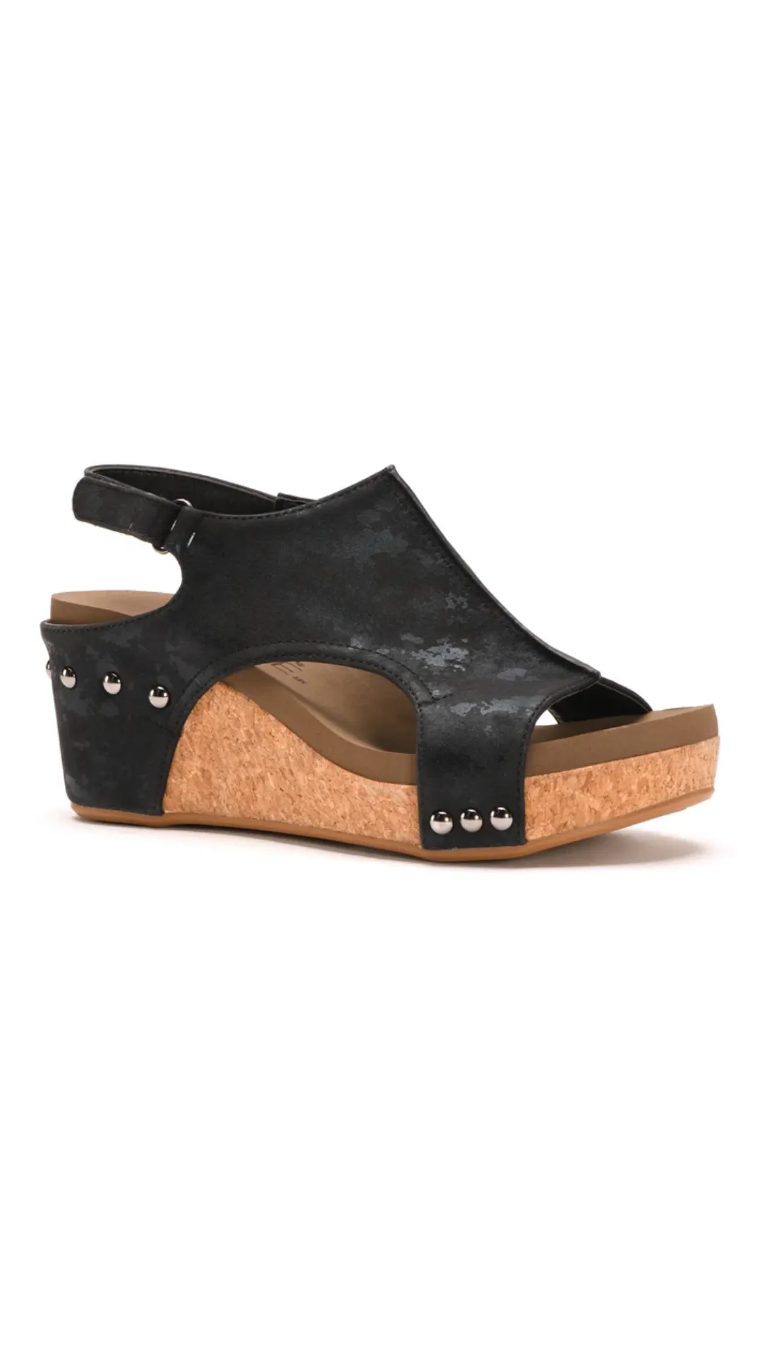 Corkys Black Metallic Carley Wedge