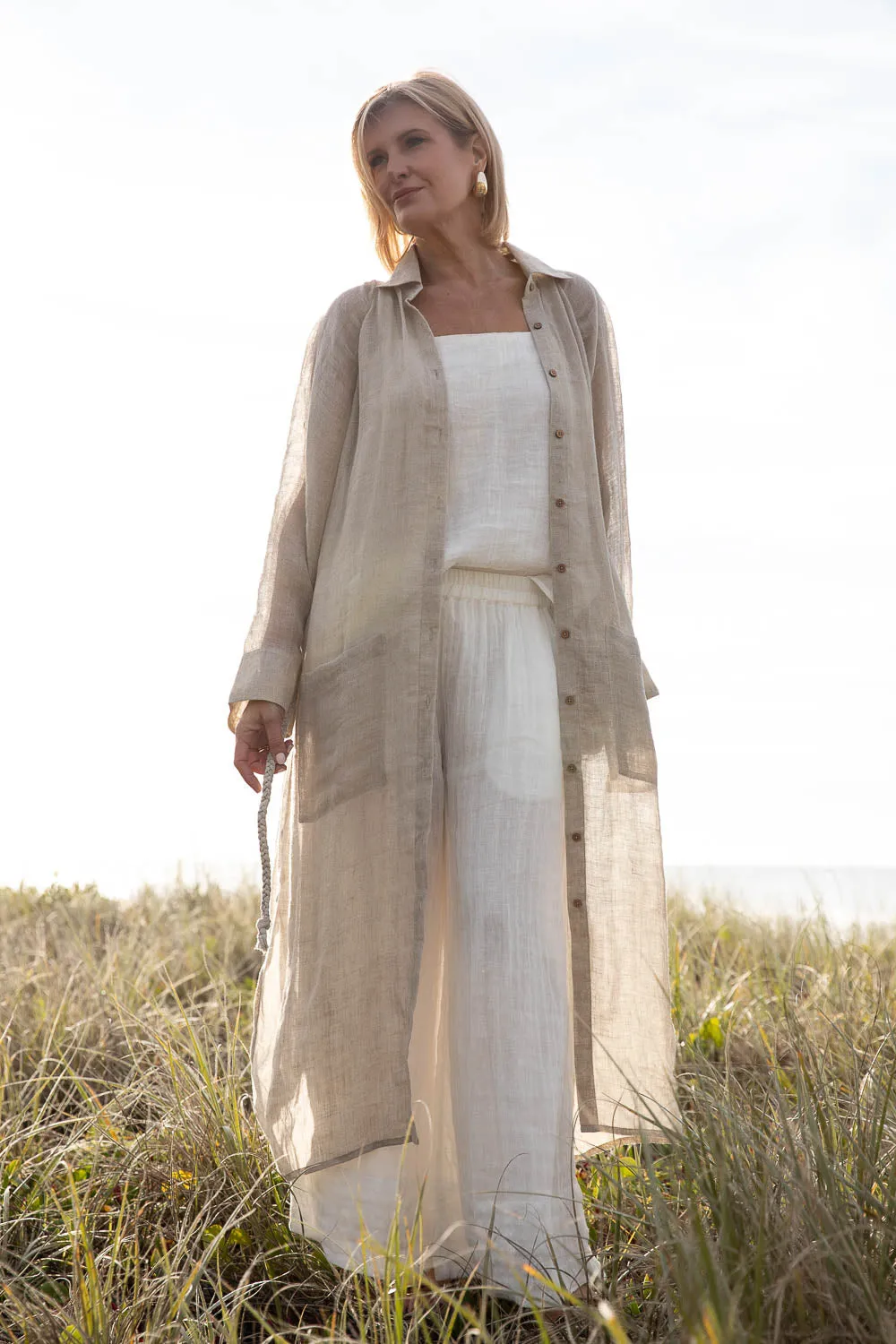 Desert Linen Duster - Natural