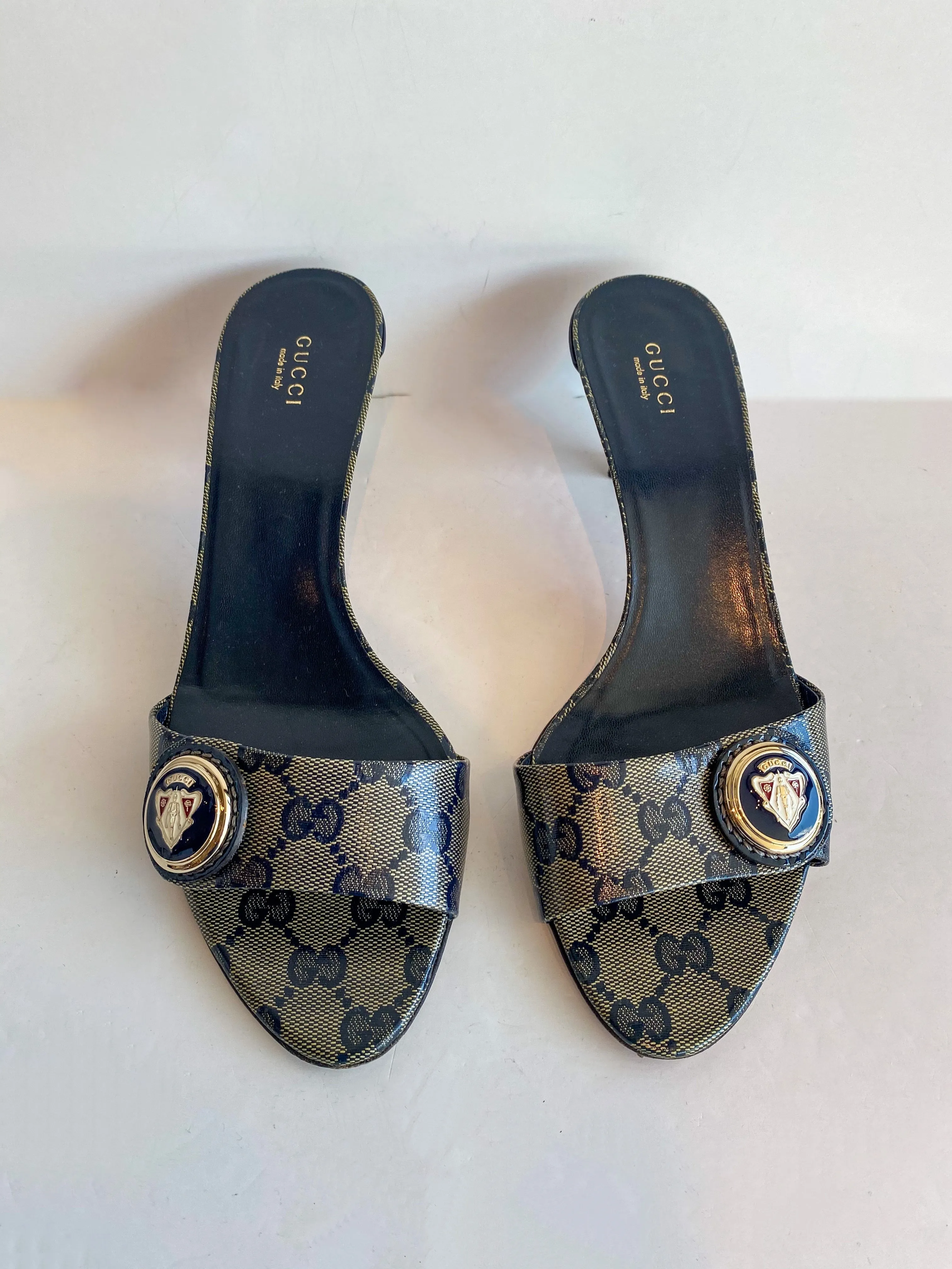 Gucci Monogram Kitten Heels