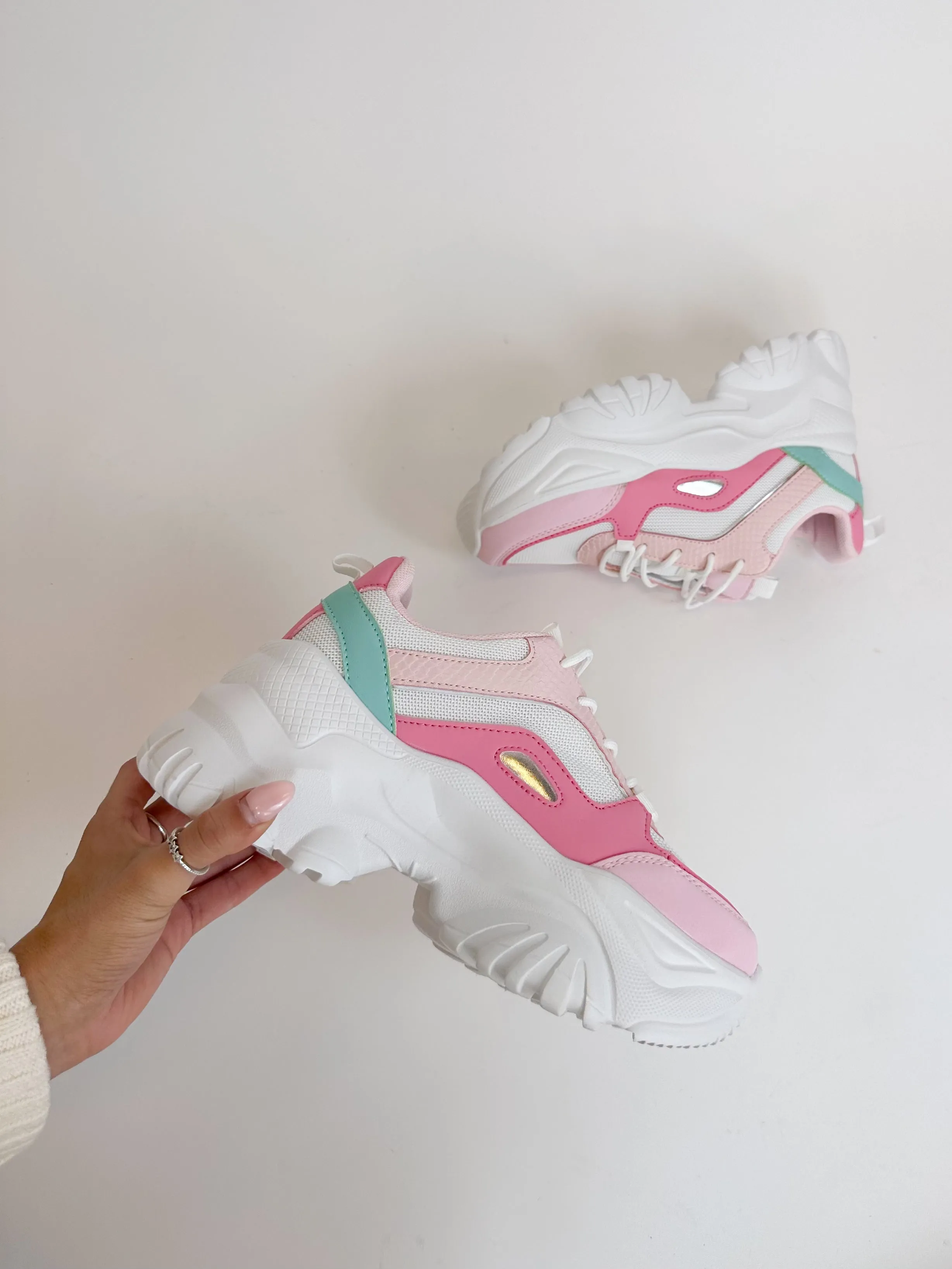 Hannah Pink Chunky Sneakers