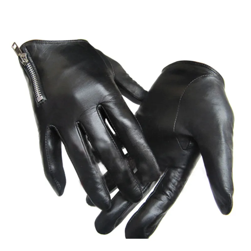 HighShine Men's Fashion Leather Gloves Tight with Zip