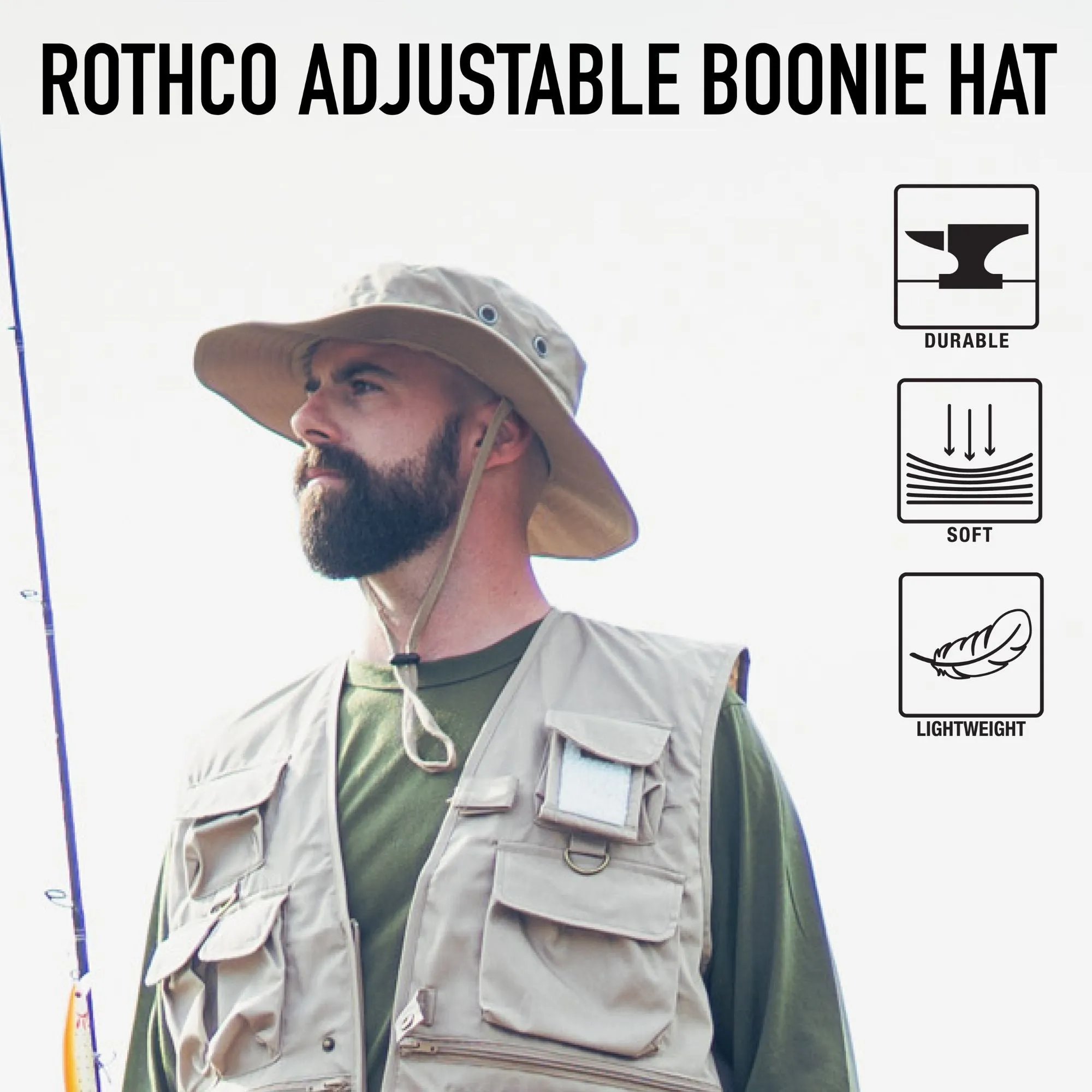 Khaki - Adjustable Boonie Hat