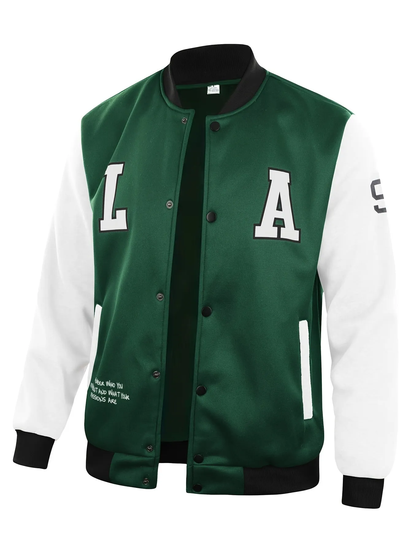 LA Color Block Varsity Jackets Mens Stylish Baseball Coat