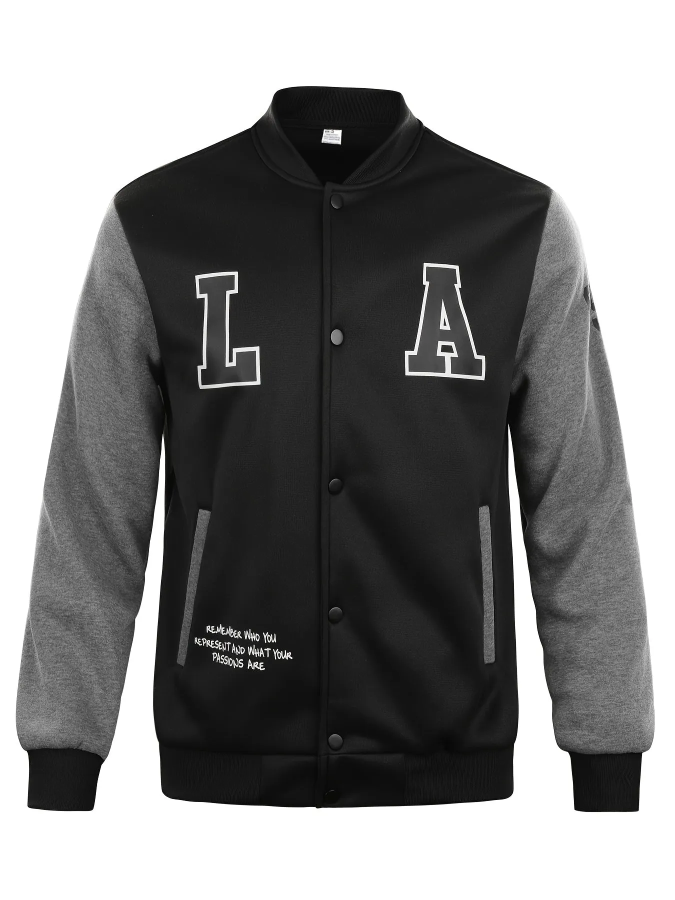 LA Color Block Varsity Jackets Mens Stylish Baseball Coat