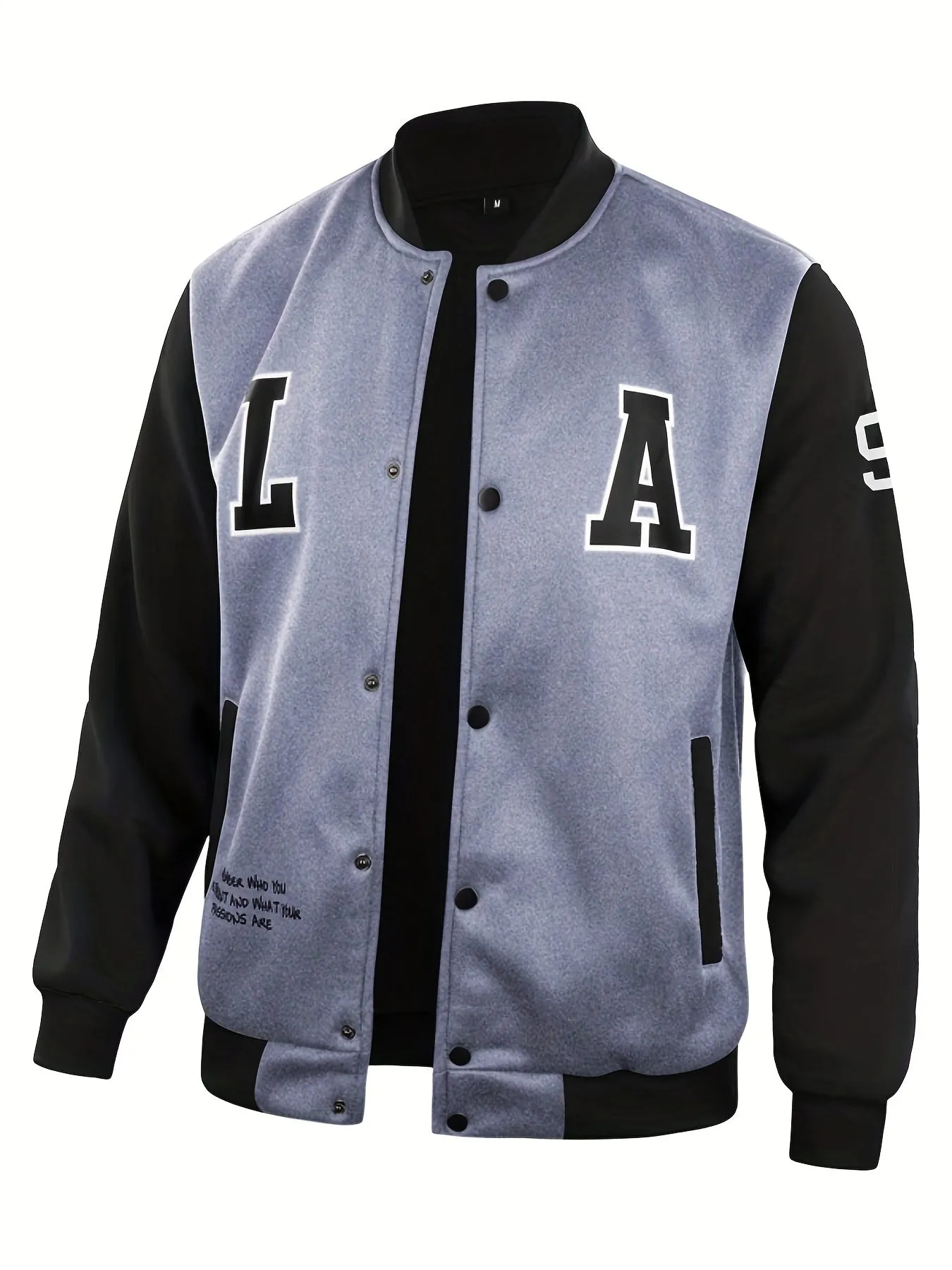 LA Color Block Varsity Jackets Mens Stylish Baseball Coat