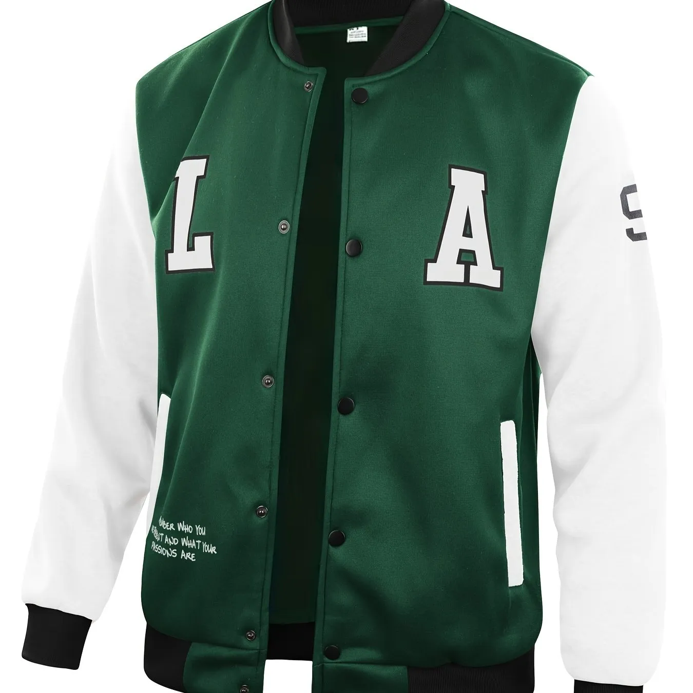 LA Color Block Varsity Jackets Mens Stylish Baseball Coat