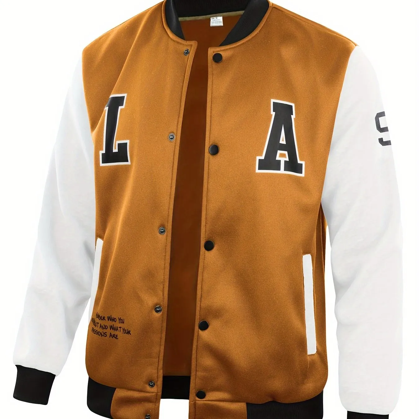 LA Color Block Varsity Jackets Mens Stylish Baseball Coat