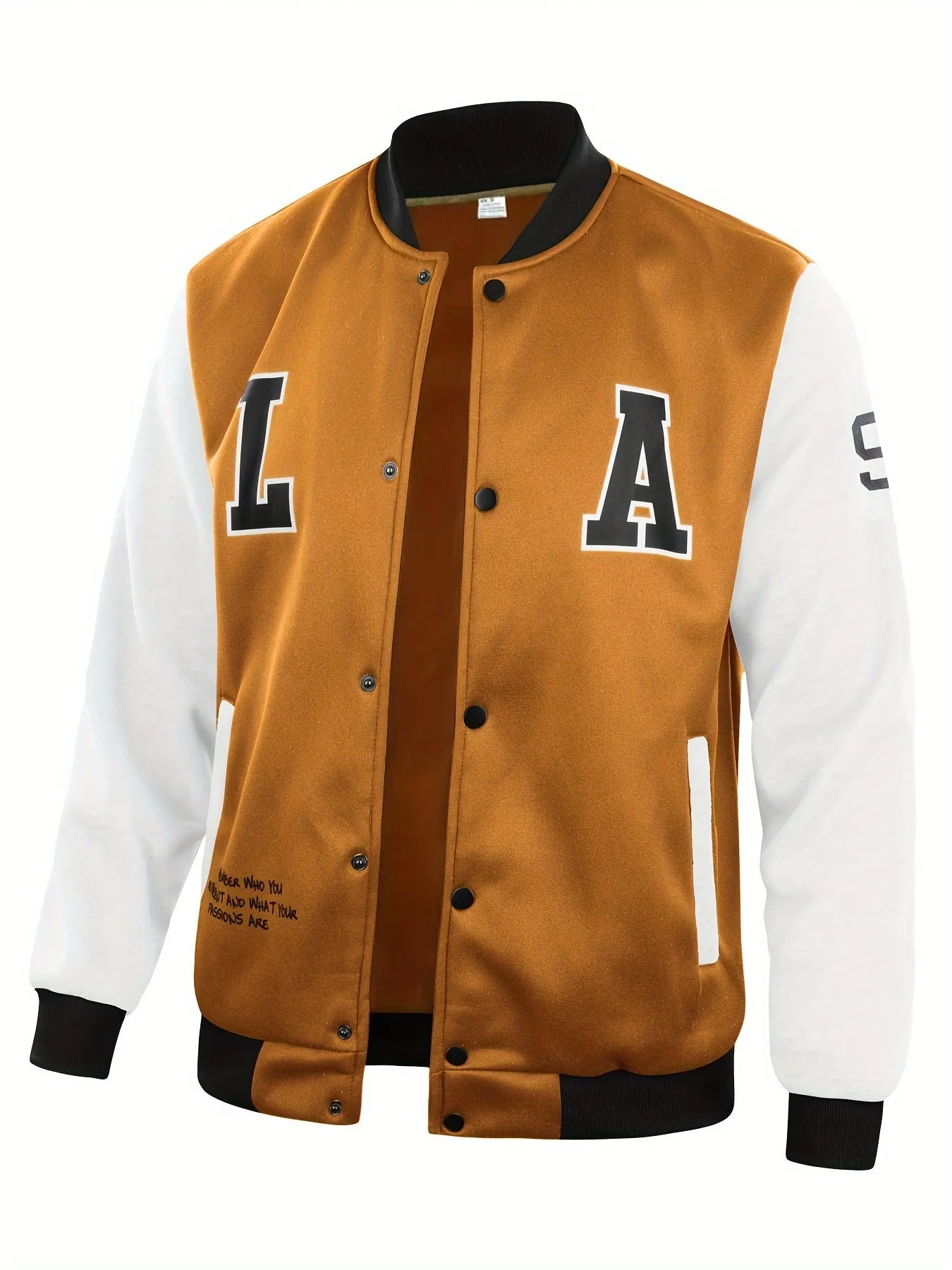 LA Color Block Varsity Jackets Mens Stylish Baseball Coat