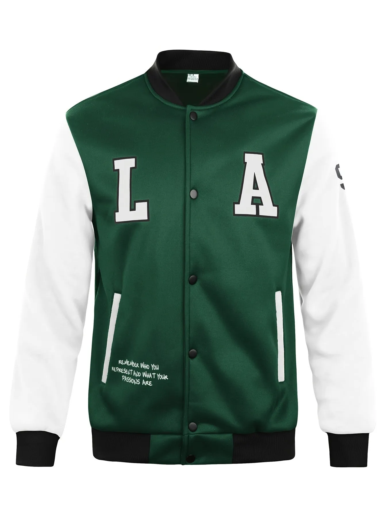 LA Color Block Varsity Jackets Mens Stylish Baseball Coat