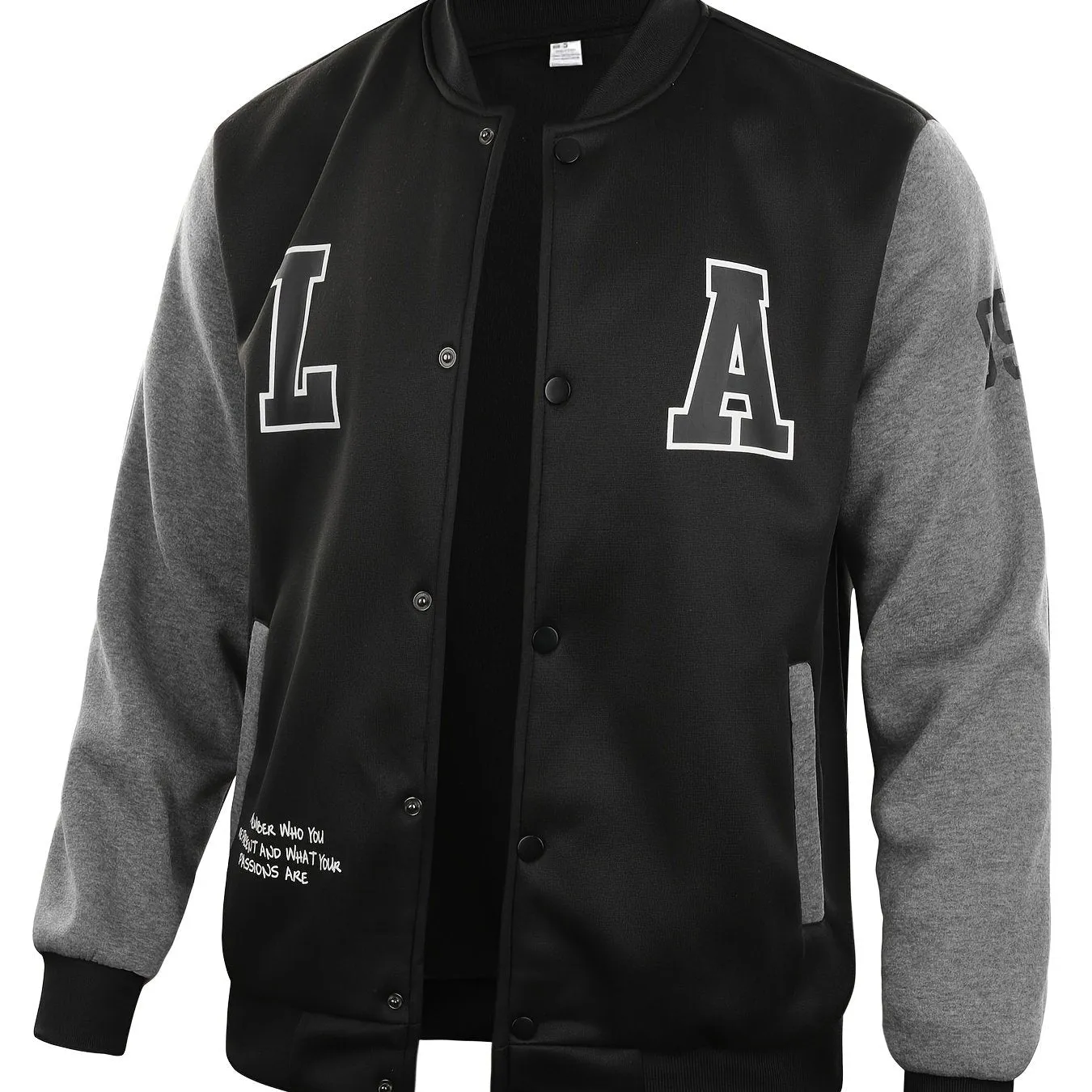 LA Color Block Varsity Jackets Mens Stylish Baseball Coat