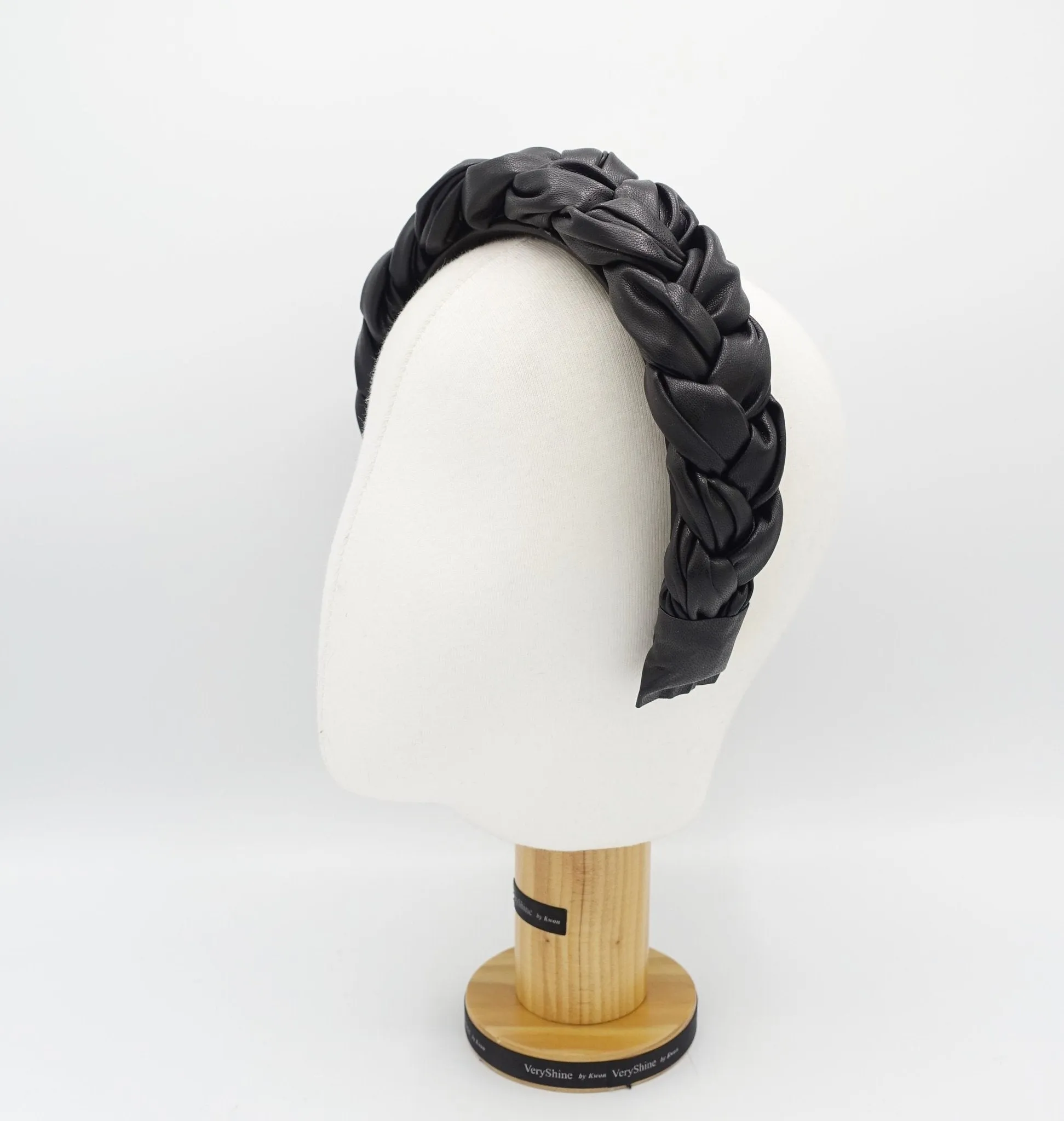 leather braided headband chunky plaited stylish hairband