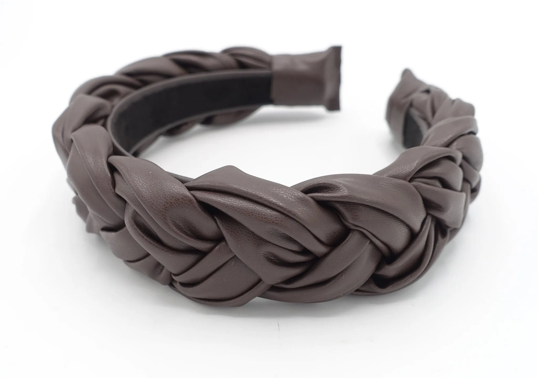 leather braided headband chunky plaited stylish hairband