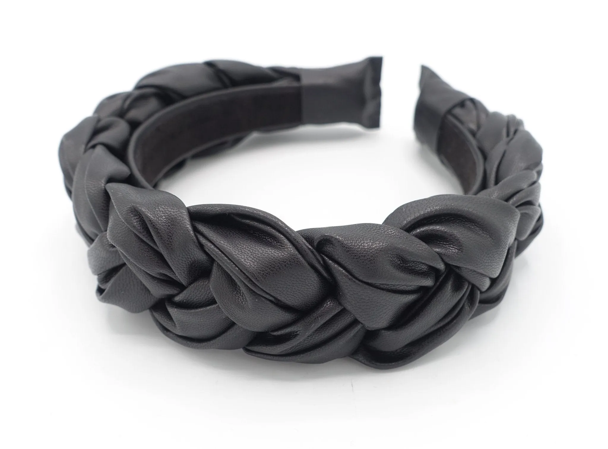 leather braided headband chunky plaited stylish hairband