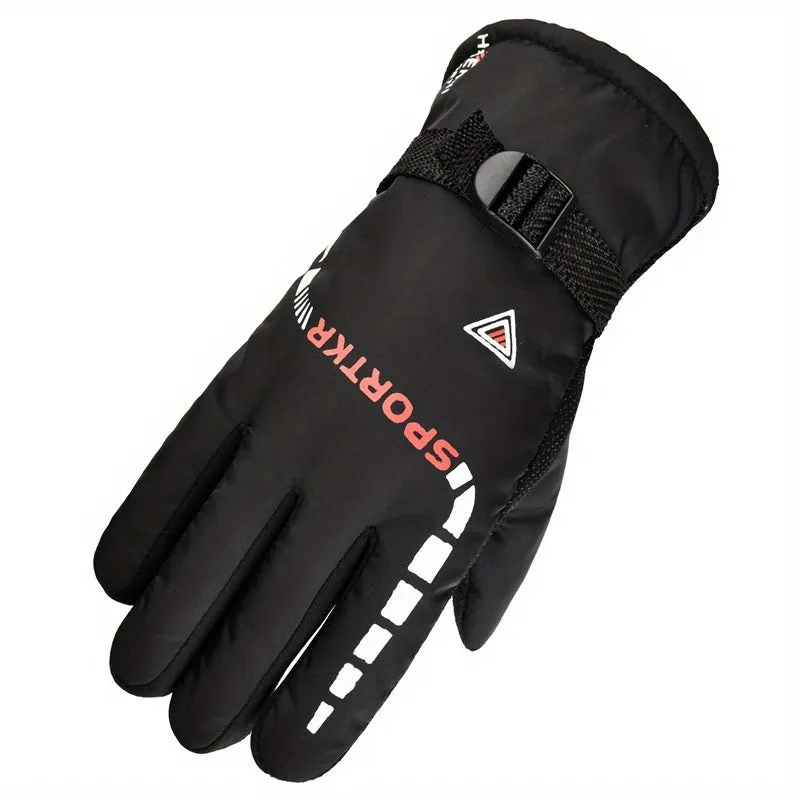 Mens Thicken Winter Sports Gloves for Skiing and Cycling