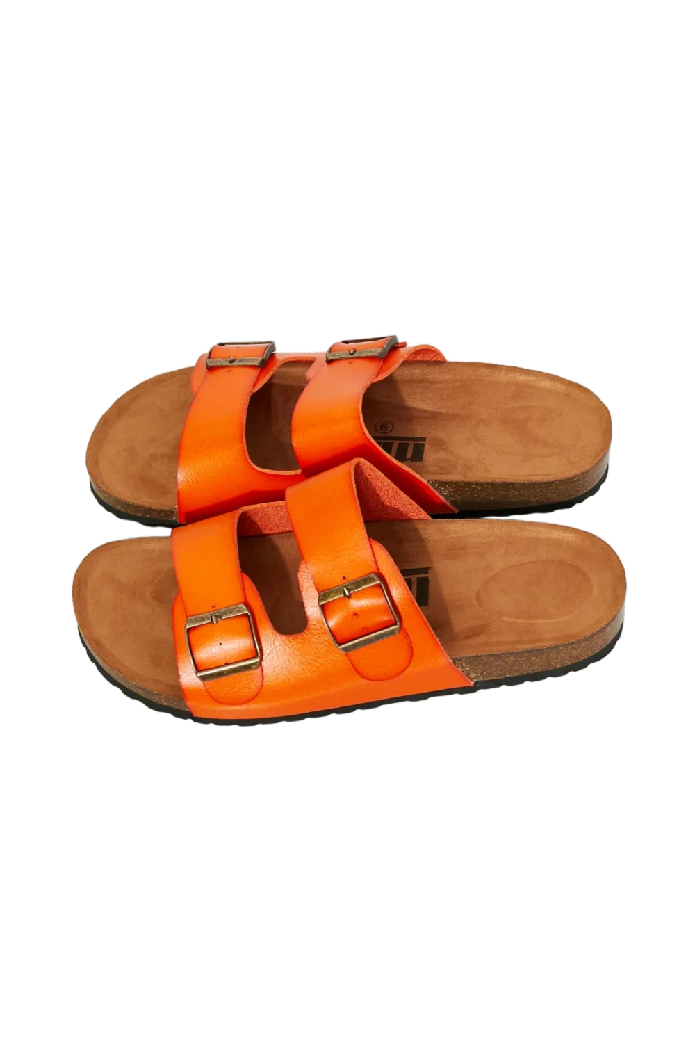 MMShoes Feeling Alive Double Banded Slide Sandals in Orange