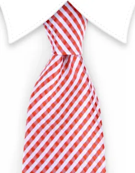 Orange & White Seersucker Tie