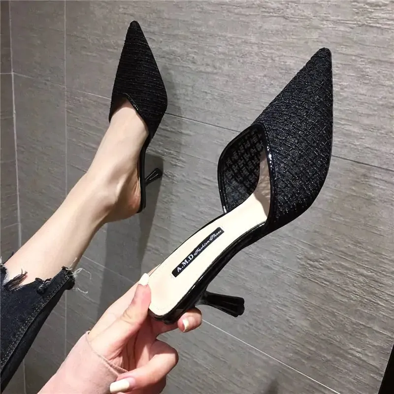 Pointed Toe Kitten Heel Pumps