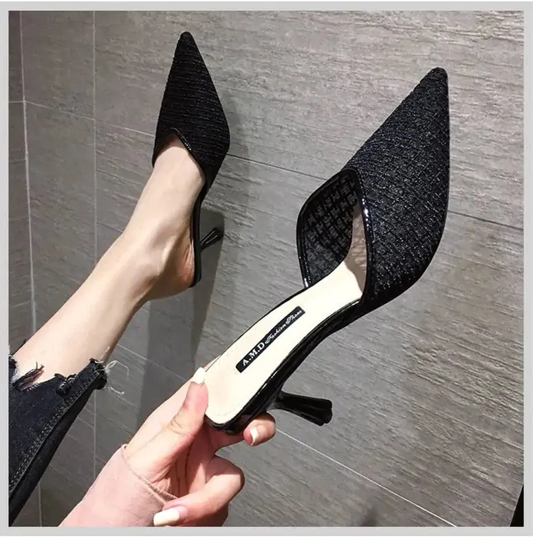 Pointed Toe Kitten Heel Pumps