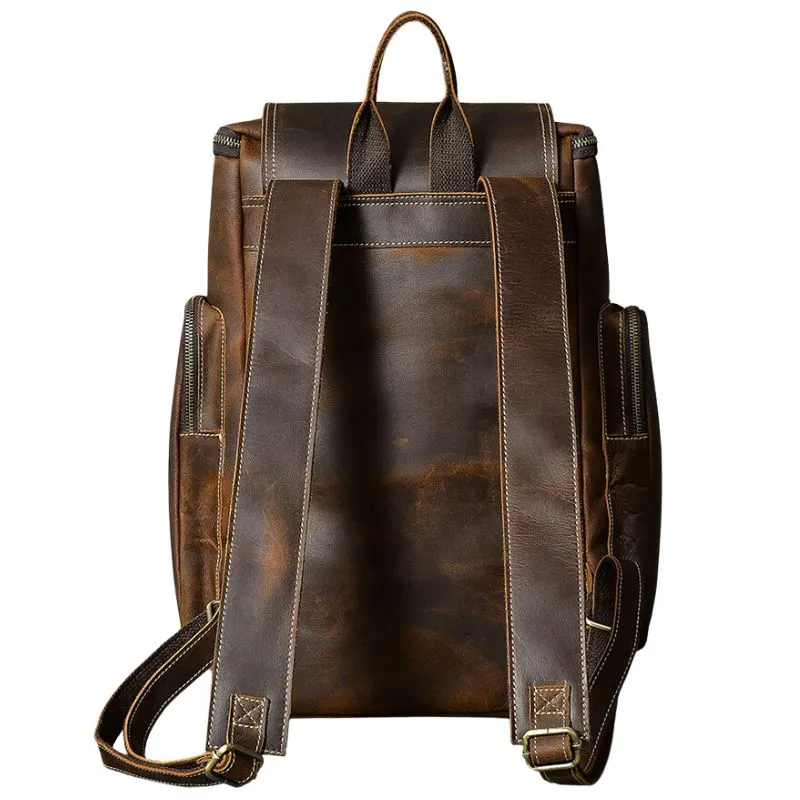 Premium Crazy Horse Genuine Leather Stylish Backpack