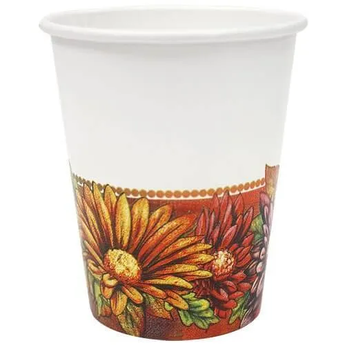 Premium Heavy Weight Paper Floral Art Tableware<br/>Size Options: 10inch Plate, 7inch Plate, Lunch Napkin, Bistro Napkin, 9oz Cup and 54inchx96inch Tablecover