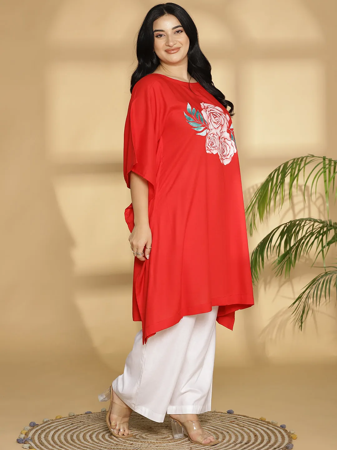 Red Kaftan Kurta - Pretty Rose