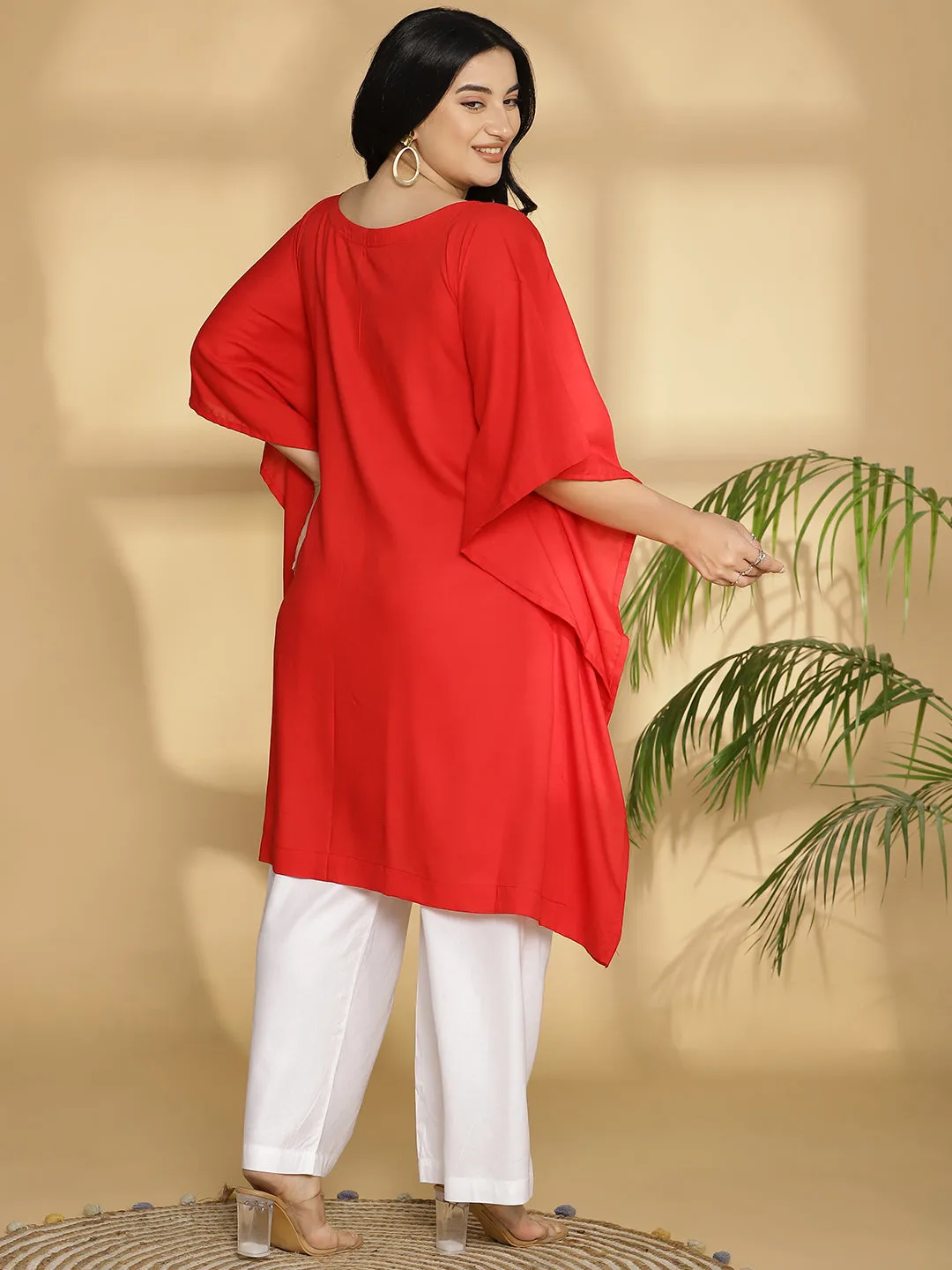 Red Kaftan Kurta - Pretty Rose