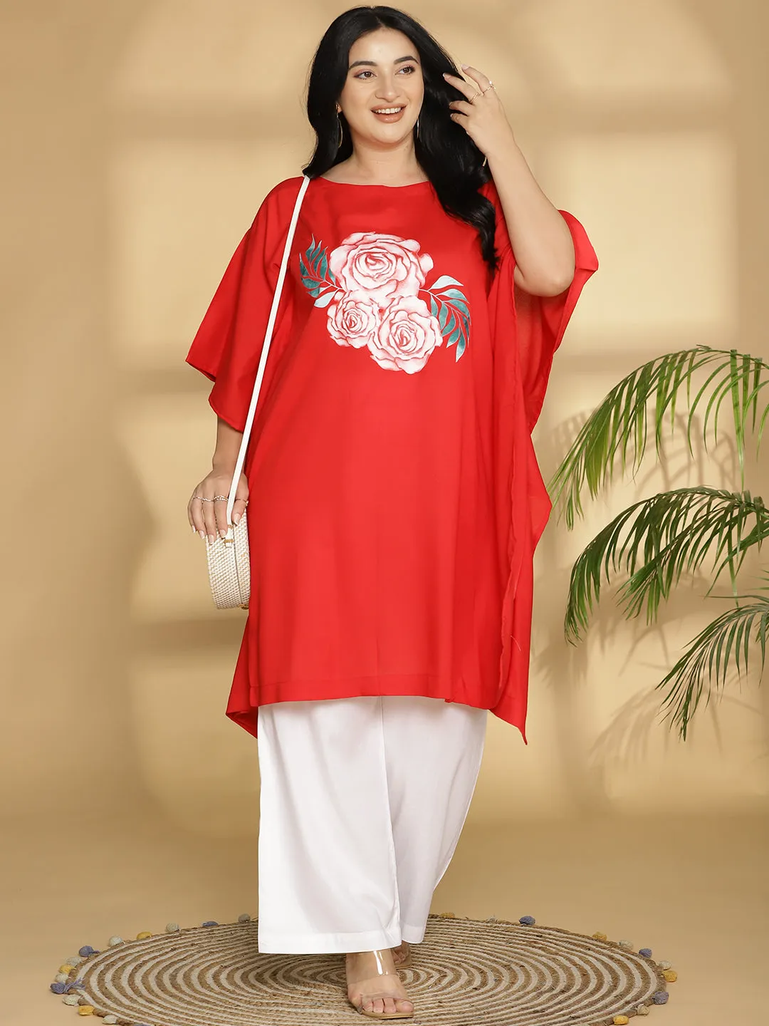 Red Kaftan Kurta - Pretty Rose