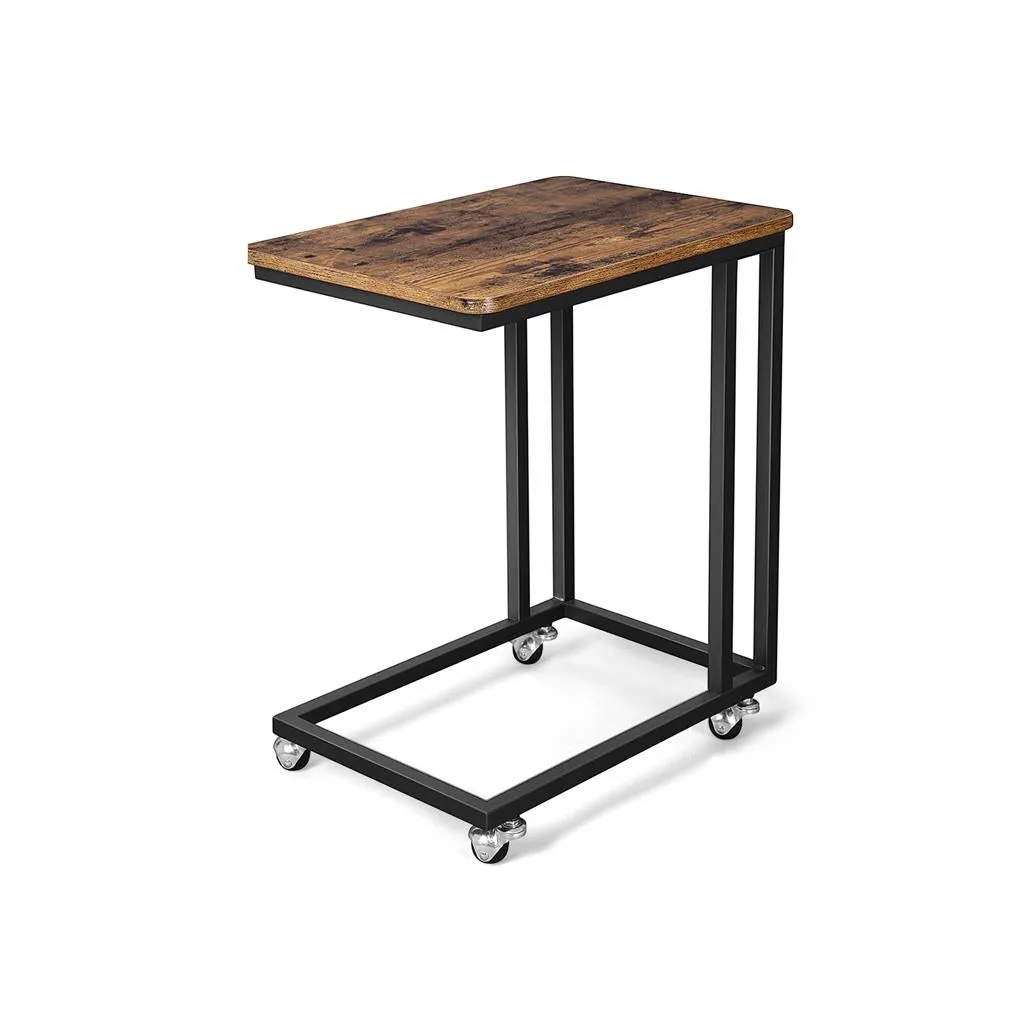 Rolling Side Table on Wheels