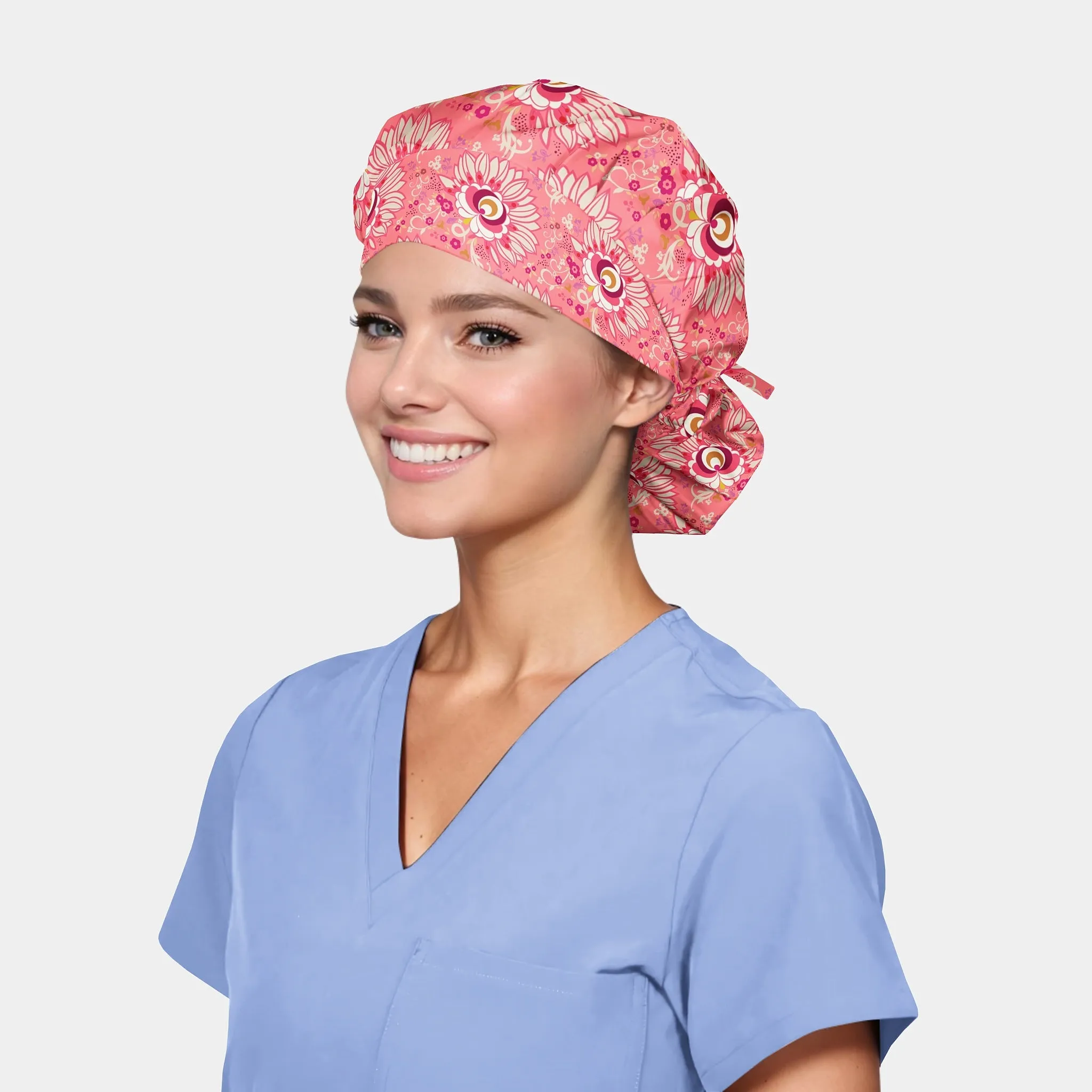 Salvatore - Poppy Bouffant Surgical Scrub Caps