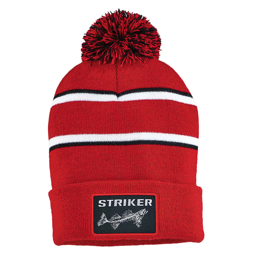 Striped Pom Hat - Red