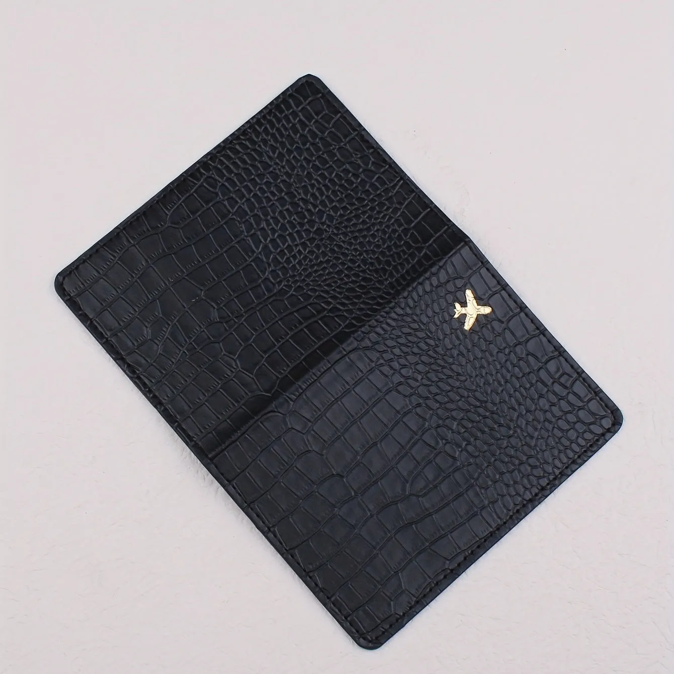 Stylish Crocodile Print PU Leather Travel Passport Holder