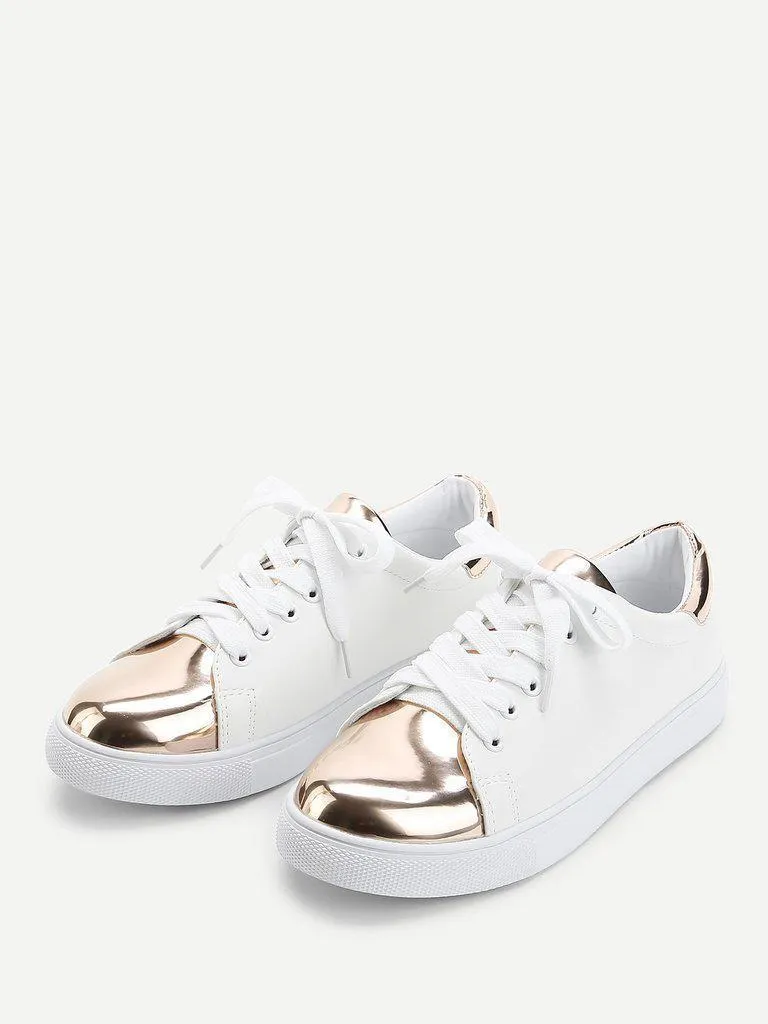 Two Tone Round Toe Sneakers