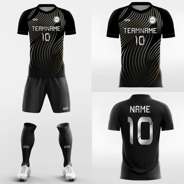 Vintage Fingerprint - Custom Soccer Jerseys Kit Black Design