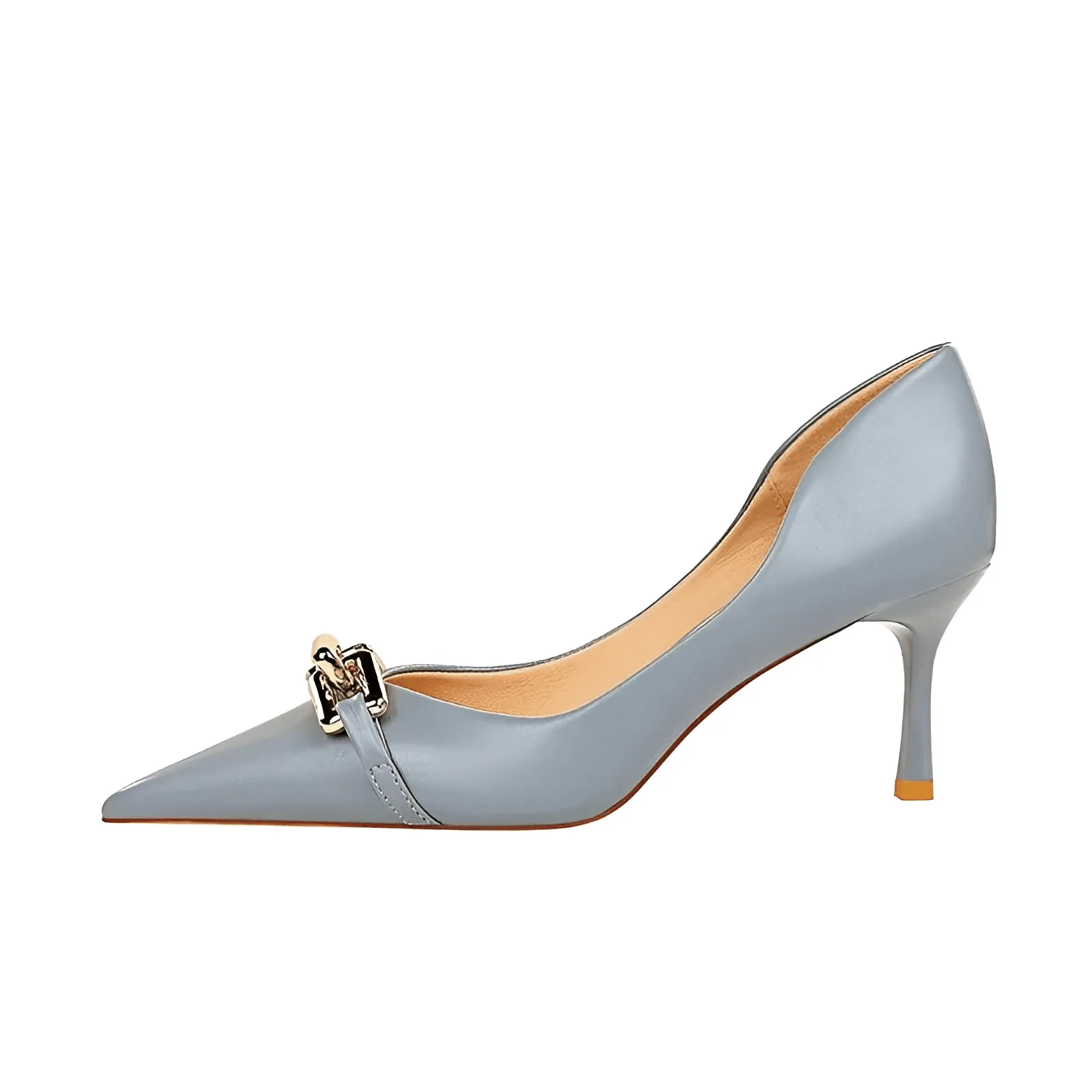 Women's Elegant Metal Design Kitten Heel Pumps