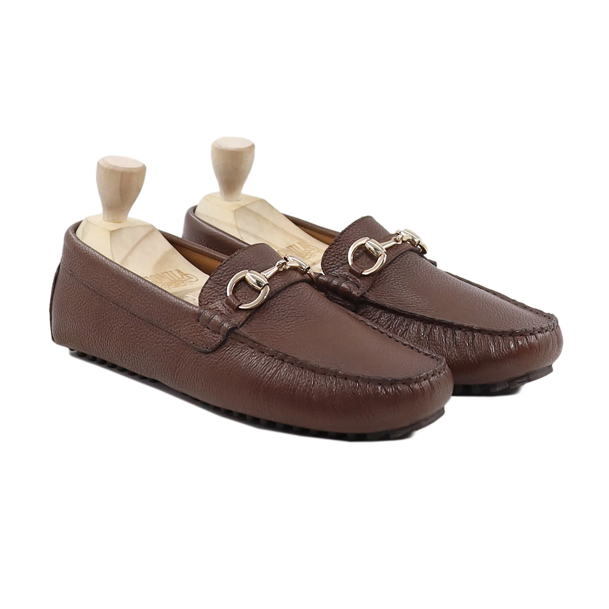 Yesica - Men's Brown Pebble Grain Leather